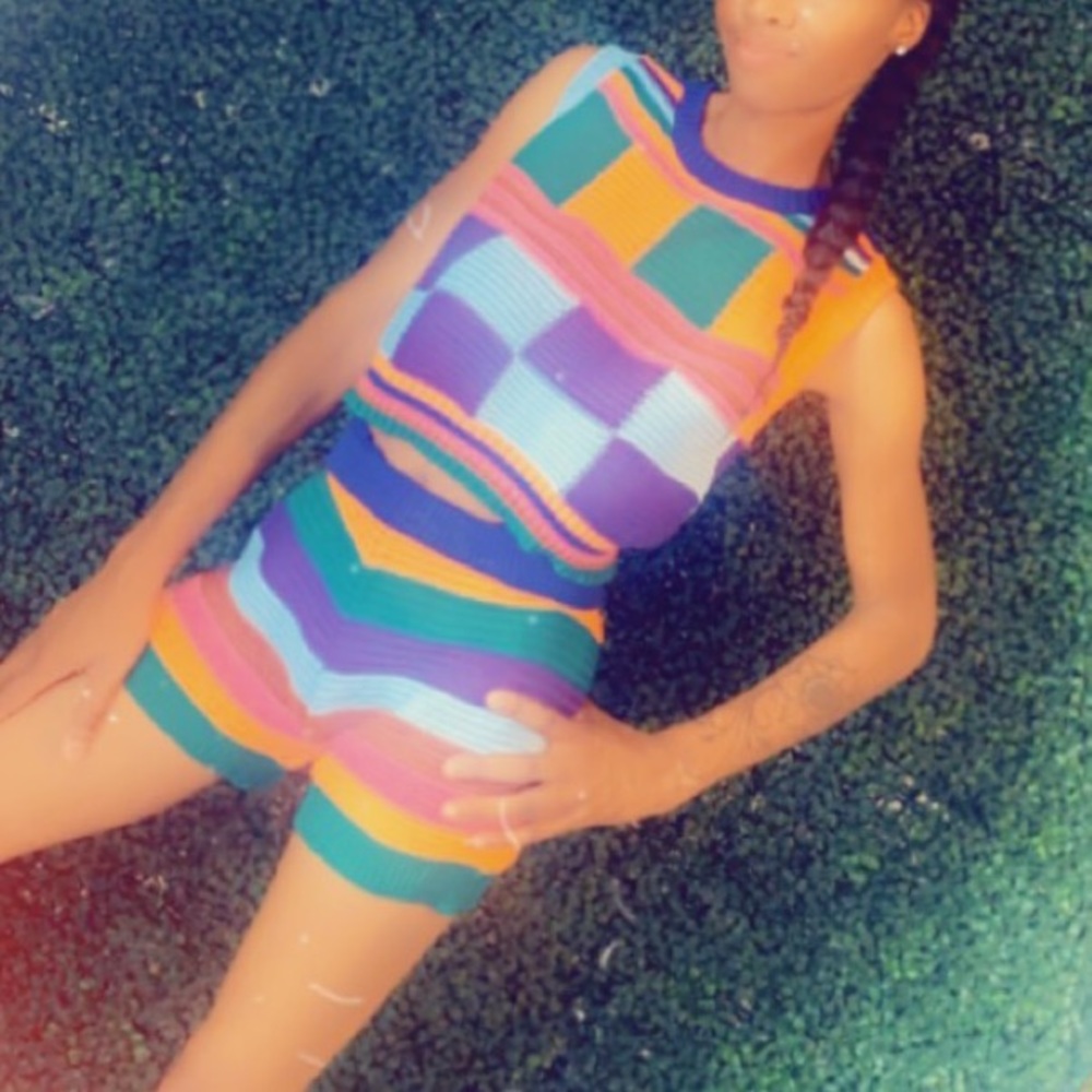 Two piece colorful outfit